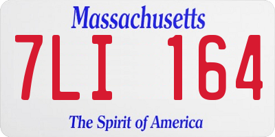 MA license plate 7LI164