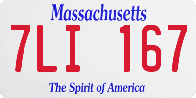 MA license plate 7LI167