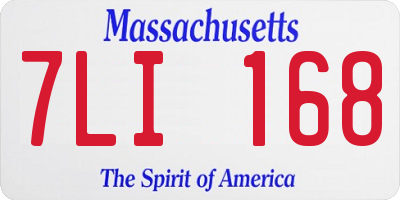 MA license plate 7LI168