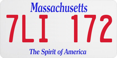 MA license plate 7LI172