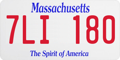 MA license plate 7LI180