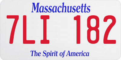 MA license plate 7LI182