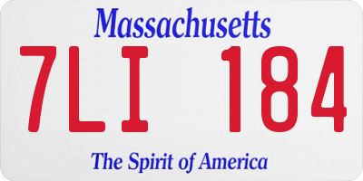 MA license plate 7LI184