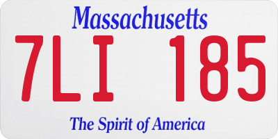 MA license plate 7LI185