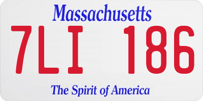 MA license plate 7LI186