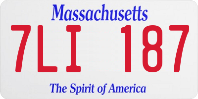 MA license plate 7LI187