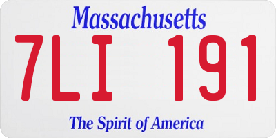MA license plate 7LI191