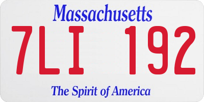 MA license plate 7LI192