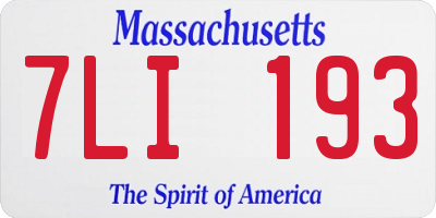 MA license plate 7LI193