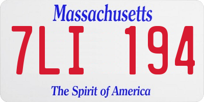 MA license plate 7LI194