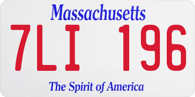 MA license plate 7LI196
