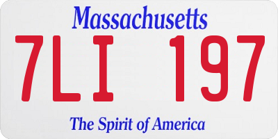 MA license plate 7LI197