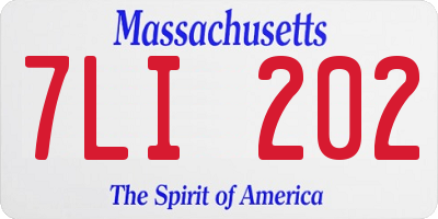 MA license plate 7LI202