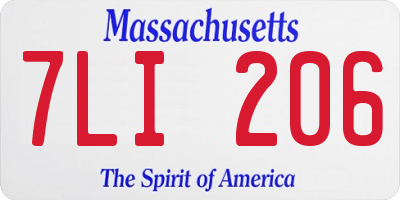MA license plate 7LI206