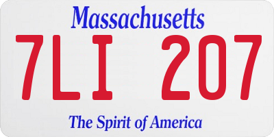 MA license plate 7LI207