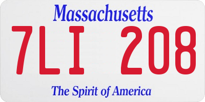 MA license plate 7LI208