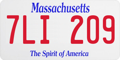 MA license plate 7LI209