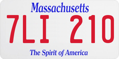 MA license plate 7LI210