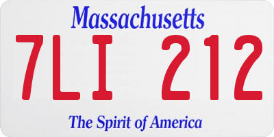 MA license plate 7LI212