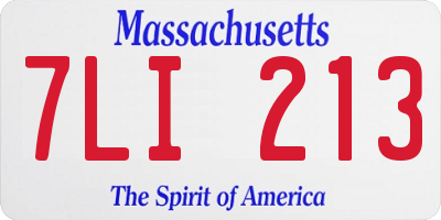MA license plate 7LI213
