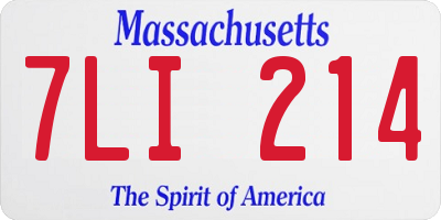 MA license plate 7LI214
