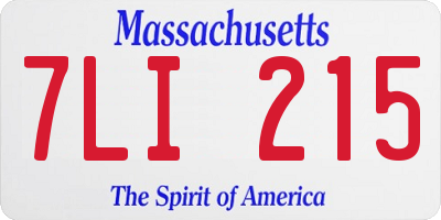 MA license plate 7LI215