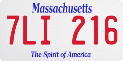 MA license plate 7LI216