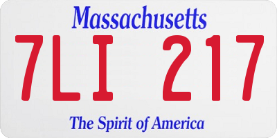 MA license plate 7LI217