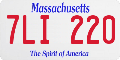 MA license plate 7LI220