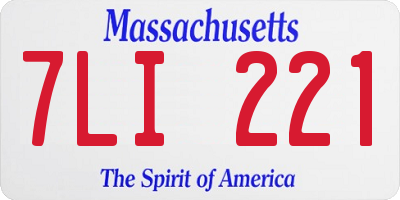 MA license plate 7LI221