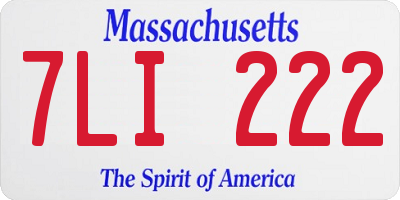 MA license plate 7LI222