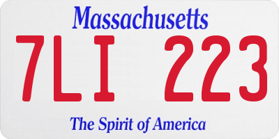 MA license plate 7LI223