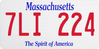 MA license plate 7LI224