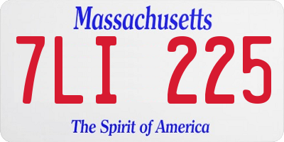 MA license plate 7LI225