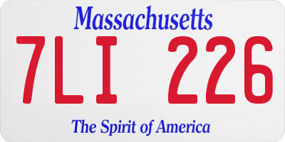 MA license plate 7LI226
