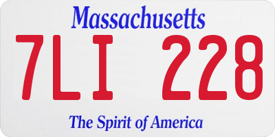 MA license plate 7LI228