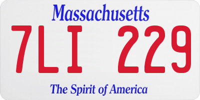 MA license plate 7LI229