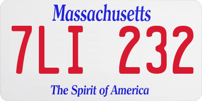 MA license plate 7LI232