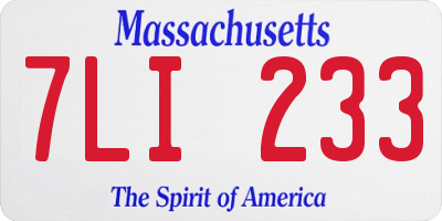 MA license plate 7LI233