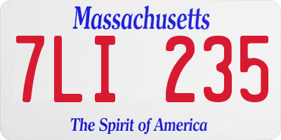 MA license plate 7LI235