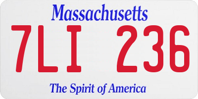 MA license plate 7LI236