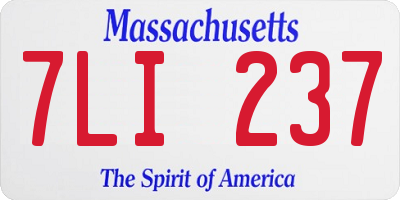 MA license plate 7LI237