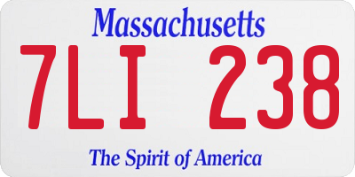MA license plate 7LI238