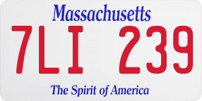 MA license plate 7LI239