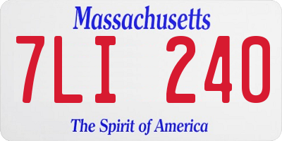 MA license plate 7LI240