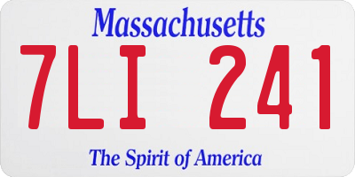 MA license plate 7LI241