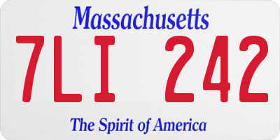 MA license plate 7LI242