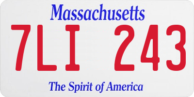 MA license plate 7LI243