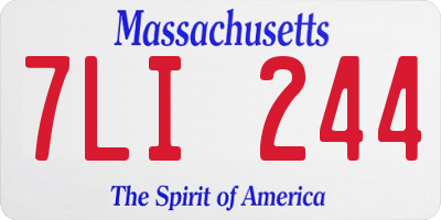 MA license plate 7LI244