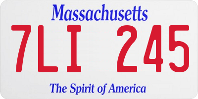 MA license plate 7LI245